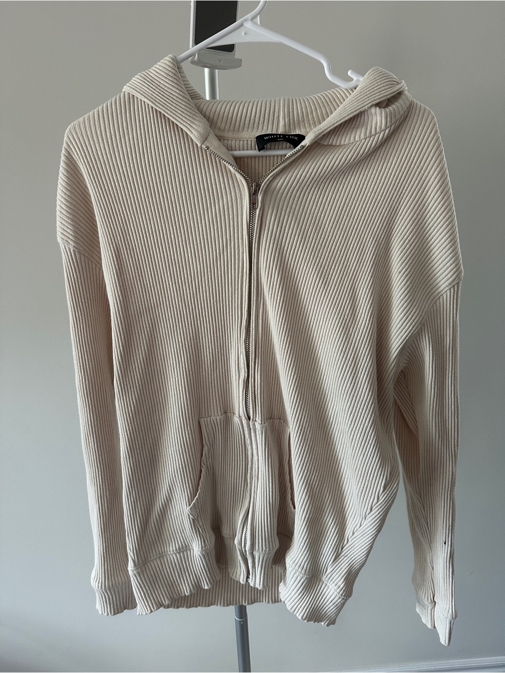 White Fox Boutique ‘See it Clearly’ Cream Zip-Up Hoodie